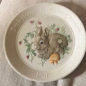 Easter decor - Simple Pleasures limited edition Plate 1981 fine hand painted